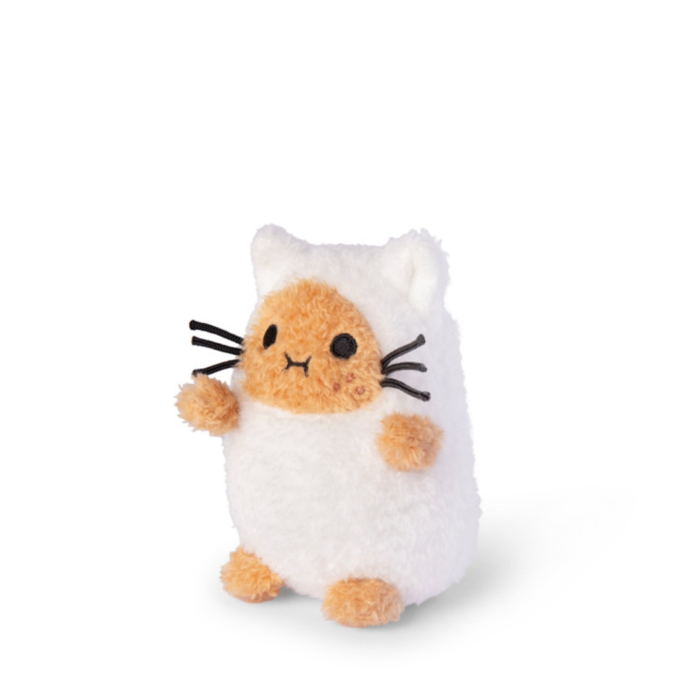 WHITE KITTY RICESPUD MINI SITTING PLUSH TOY by NOODOLL
