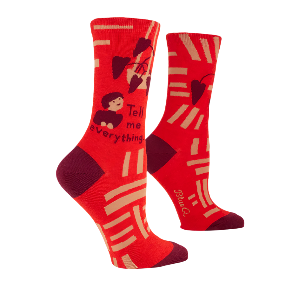 TELL ME EVERYRHING W-CREW SOCKS - by BLUE Q