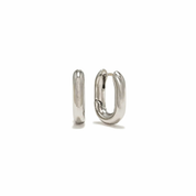 SILVER PAPERCLIP PUFF HOOP EARRINGS by LOVER'S TEMPO