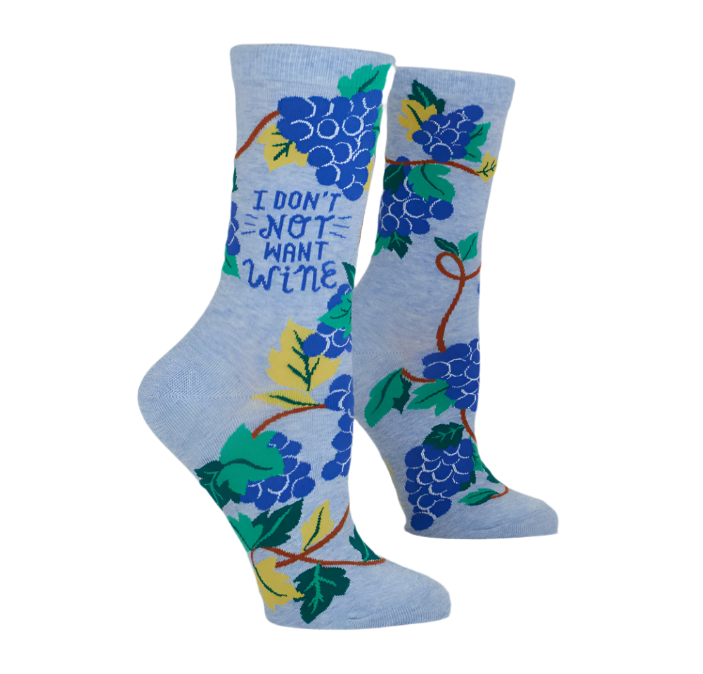 I DONT NOT WANT WINE W-CREW SOCKS - by BLUE Q