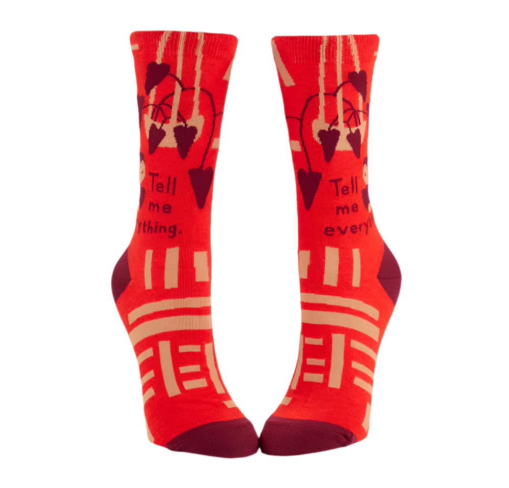 TELL ME EVERYRHING W-CREW SOCKS - by BLUE Q