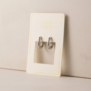 SILVER PAPERCLIP PUFF HOOP EARRINGS by LOVER'S TEMPO