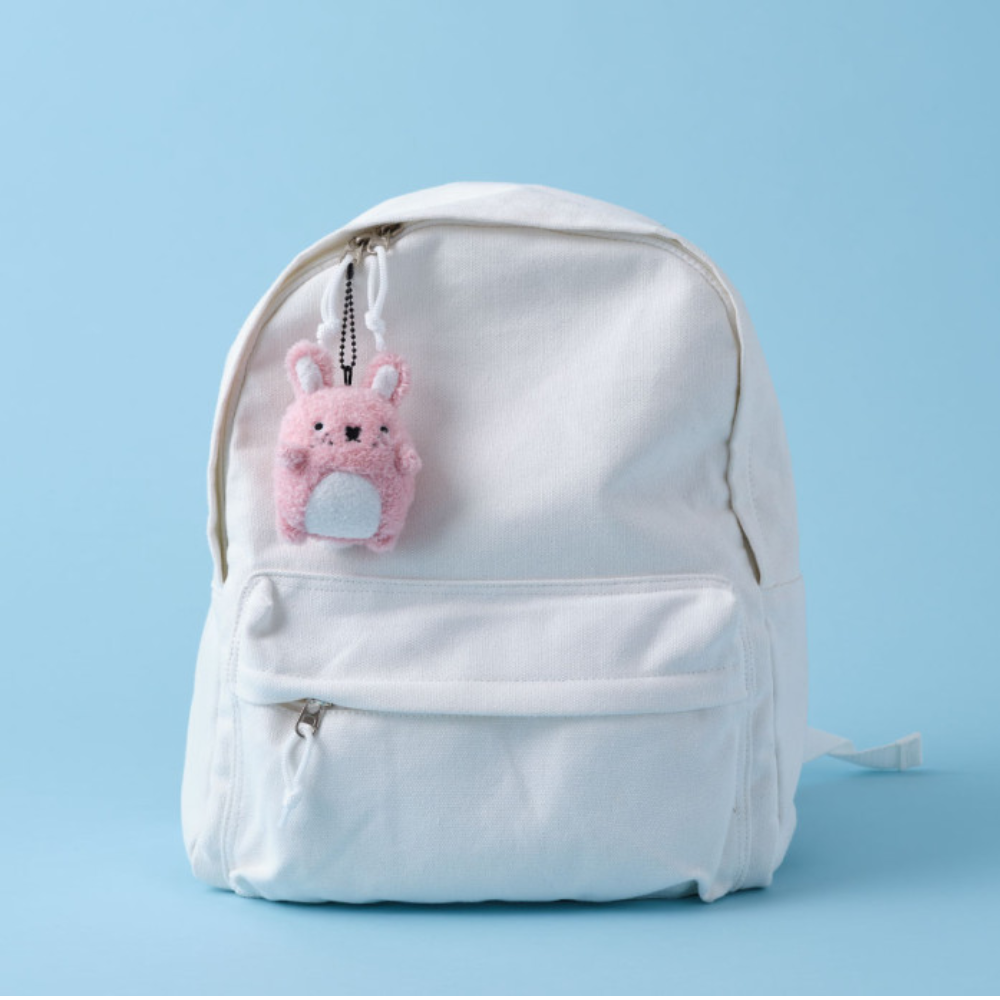 PINK BUNNY RICECARROT KEYRING by NOODOLL
