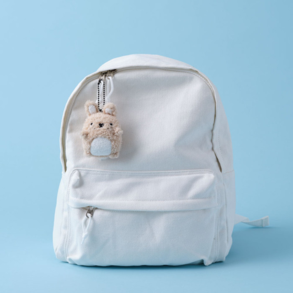 BEIGE BUNNY RICEBALL KEYRING by NOODOLL