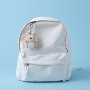 BEIGE BUNNY RICEBALL KEYRING by NOODOLL
