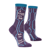 I LOVE MY JOB, HA HA JUST KIDDING W-CREW SOCKS - by BLUE Q