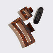 BROWN & BLACK CLAW CLIP SET by KITSCH