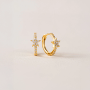 GOLD COSMO HUGGIE HOOP EARRINGS by LOVER'S TEMPO
