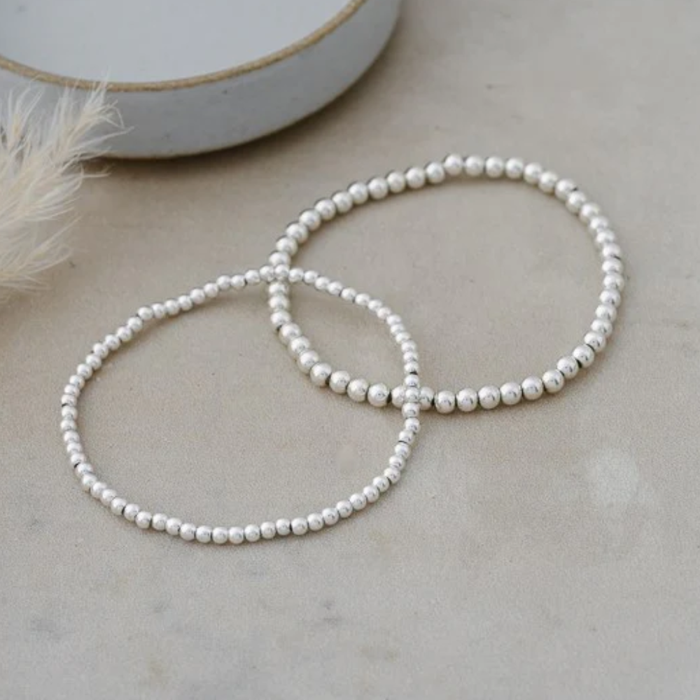 2PC SILVER COUPLES BRACELETS by GLEE JEWELRY
