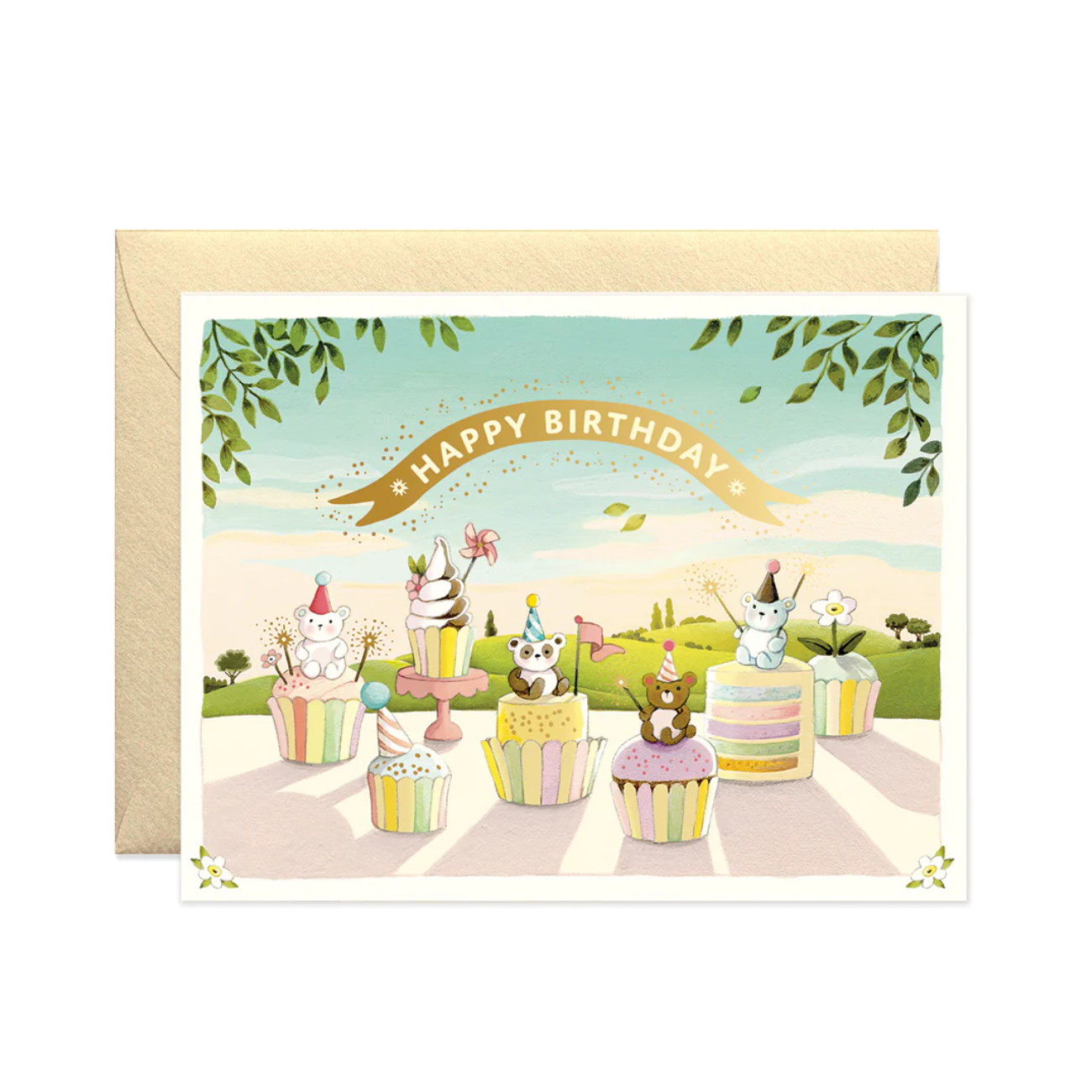 CUPCAKE BEARS BIRTHDAY CARD