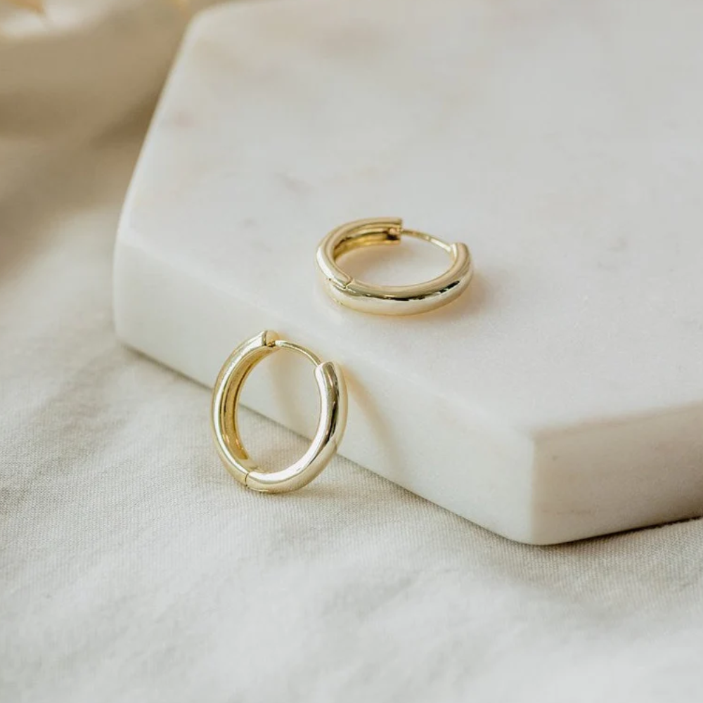 GOLD MINI CIRCULAR HOOPS by GLEE JEWELRY