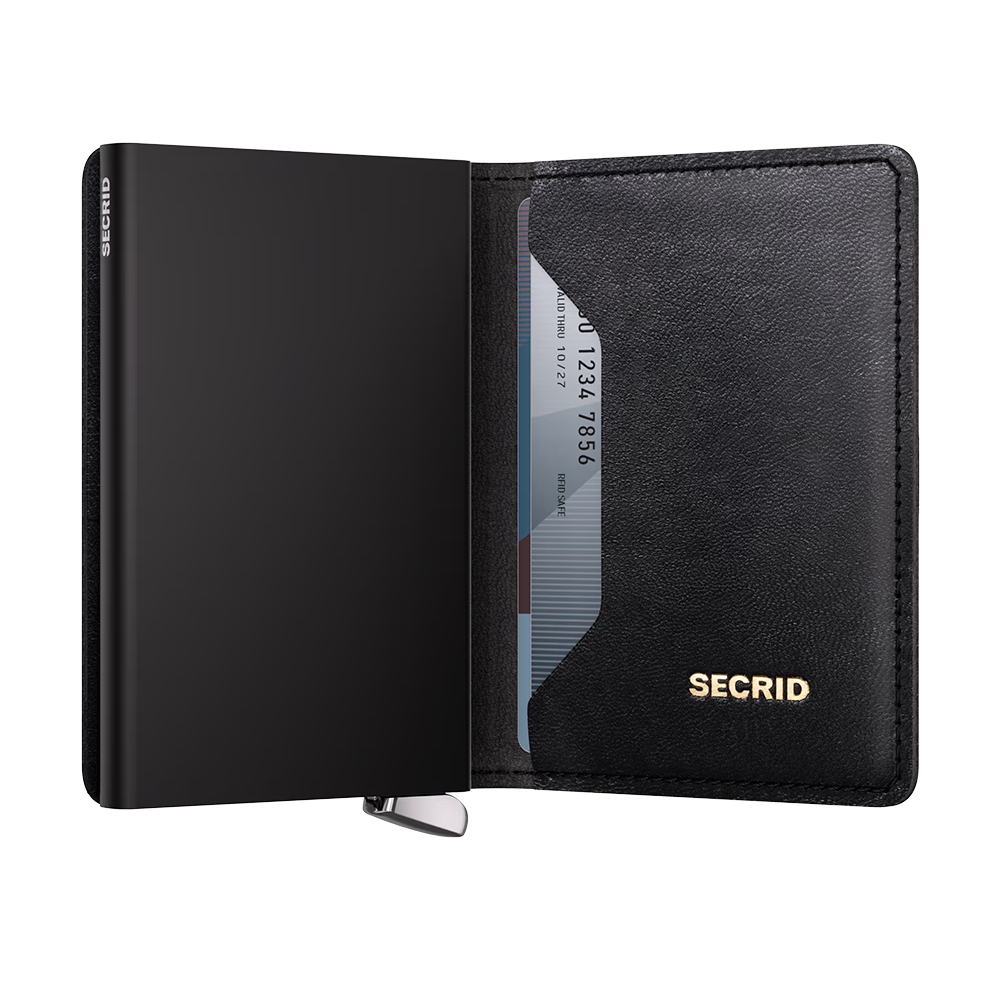 BLACK EMBOSED LINES SLIMWALLET by SECRID