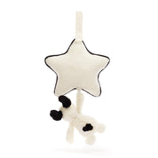 BASHFUL BLACK & CREAM PUPPY MUSICAL PULL by JELLYCAT