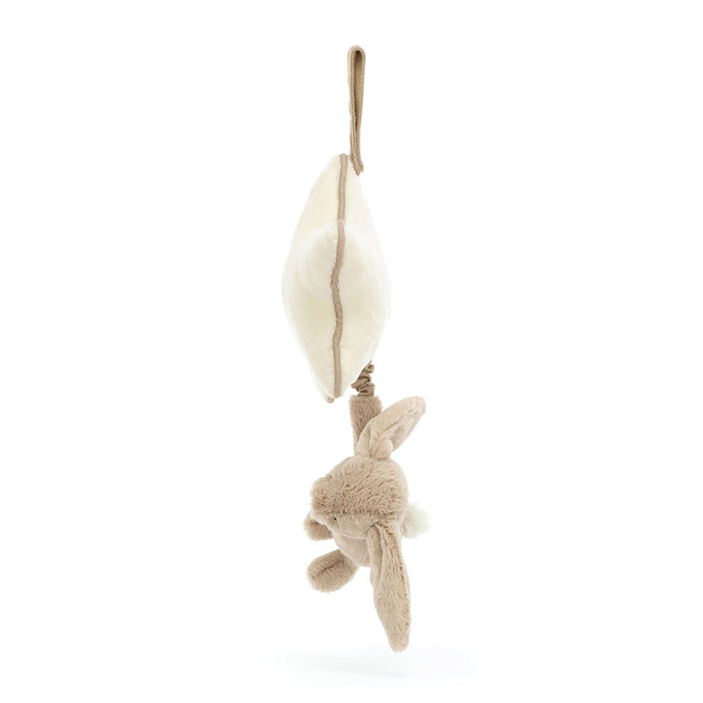 BASHFUL BEIGE BUNNY MUSICAL PULL by JELLYCAT