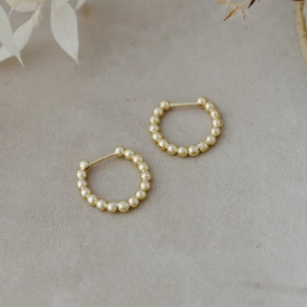 GOLD PINPOINT HOOPS by GLEE JEWELRY