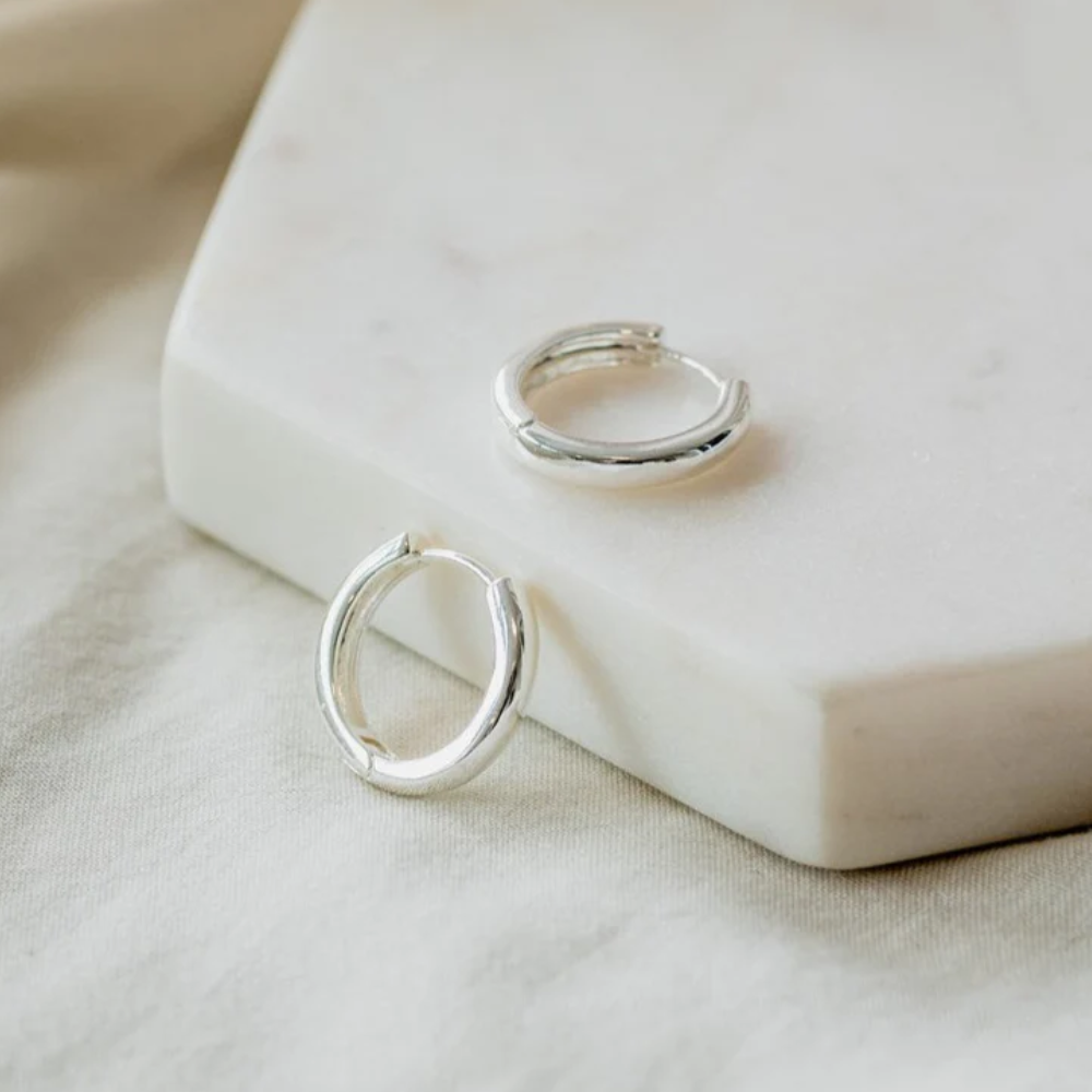SILVER MINI CIRCULAR HOOPS by GLEE JEWELRY