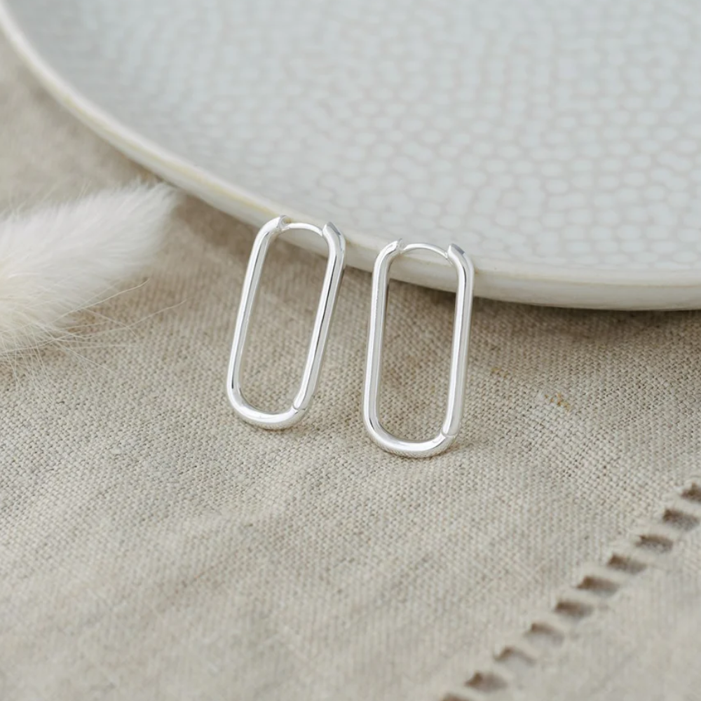 SILVER MODO HOOPS by GLEE JEWELRY