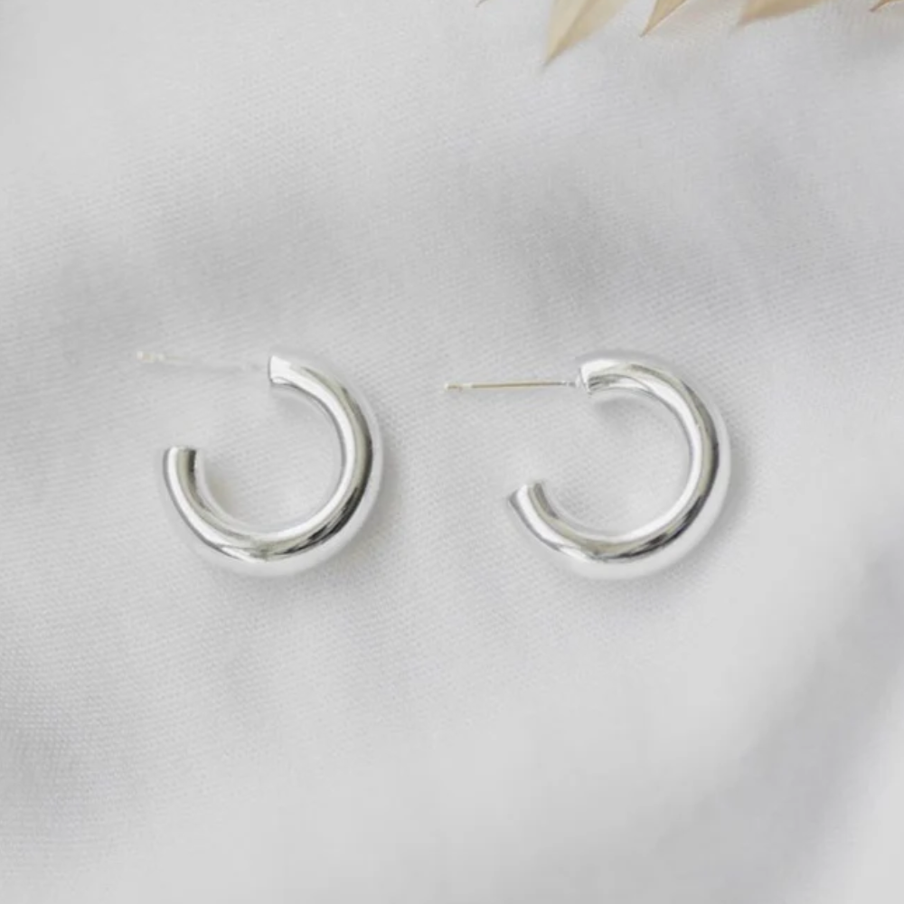 SILVER AMPLE HOOPS by GLEE JEWELRY