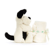 BASHFUL BLACK AND CREAM PUPPY SOOTHER by JELLYCAT