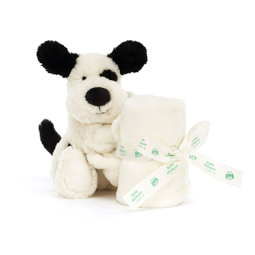 BASHFUL BLACK AND CREAM PUPPY SOOTHER by JELLYCAT