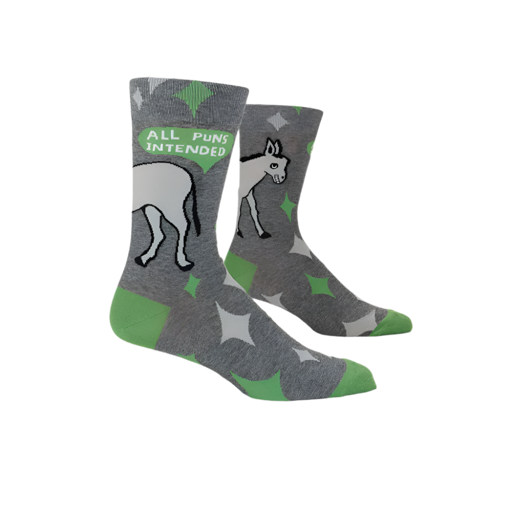 ALL PUNS INTENDED M-CREW SOCKS by BLUE Q