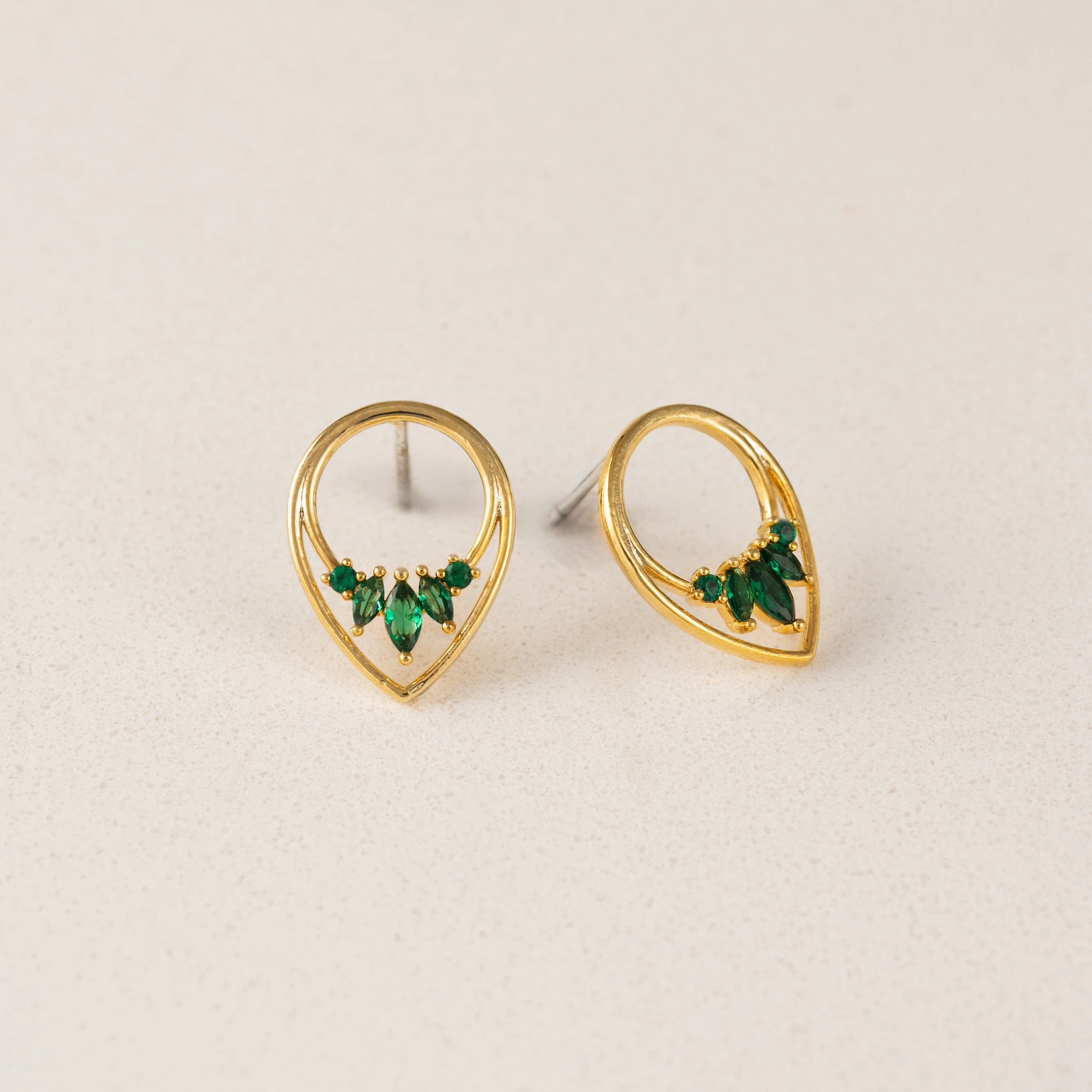 ARIA EMERALD STUD EARRINGS by LOVER'S TEMPO