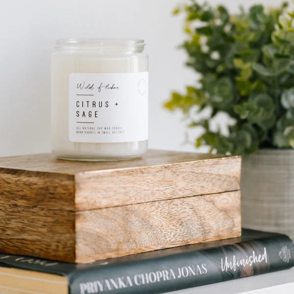 CITRUS + SAGE SOY WAX CANDLE 16OZ by WILD FLICKER