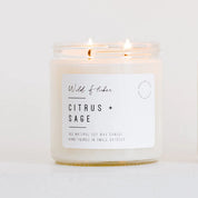 CITRUS + SAGE SOY WAX CANDLE 16OZ by WILD FLICKER