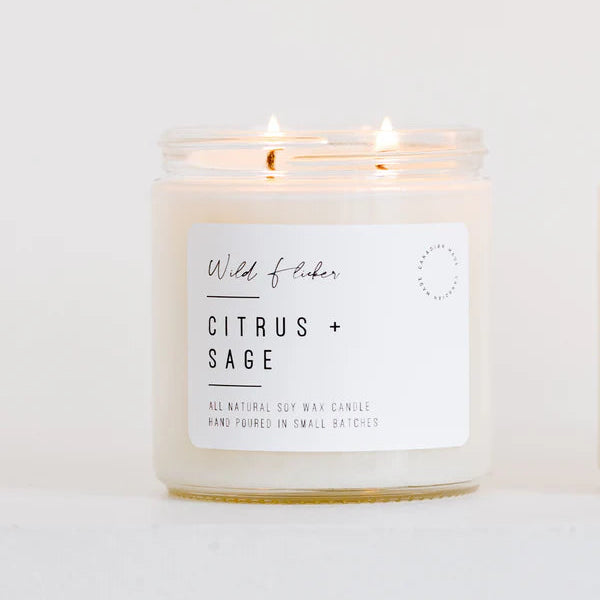 CITRUS + SAGE SOY WAX CANDLE 16OZ by WILD FLICKER