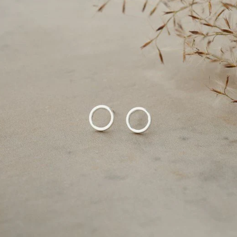 SILVER HERMOSA STUDS by GLEE JEWELRY
