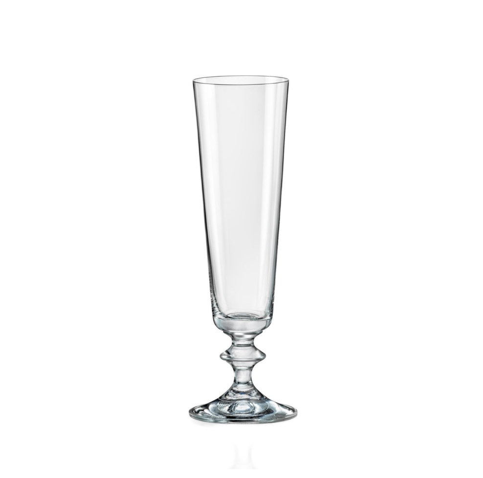 clear crystalline bella champagne flute