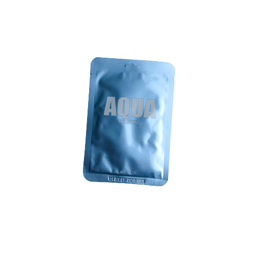 shiny blue 'aqua ' facemask package by lapcos
