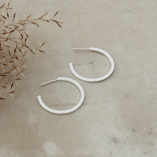 SILVER VISTA HOOPS by GLEE JEWELRY