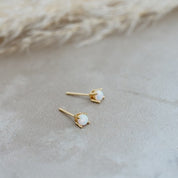 GOLD & WHITE OPAL MARLOW STUDS by GLEE JEWELRY