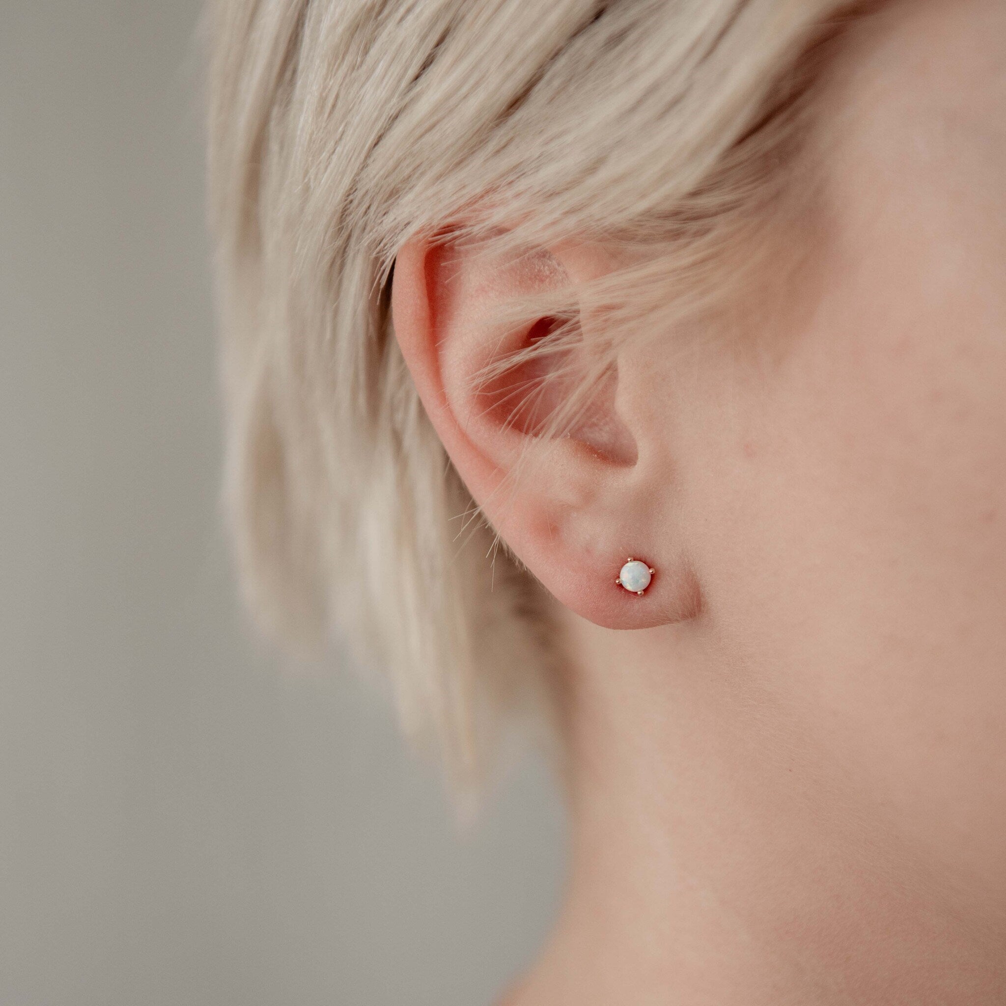 GOLD & WHITE OPAL MARLOW STUDS by GLEE JEWELRY