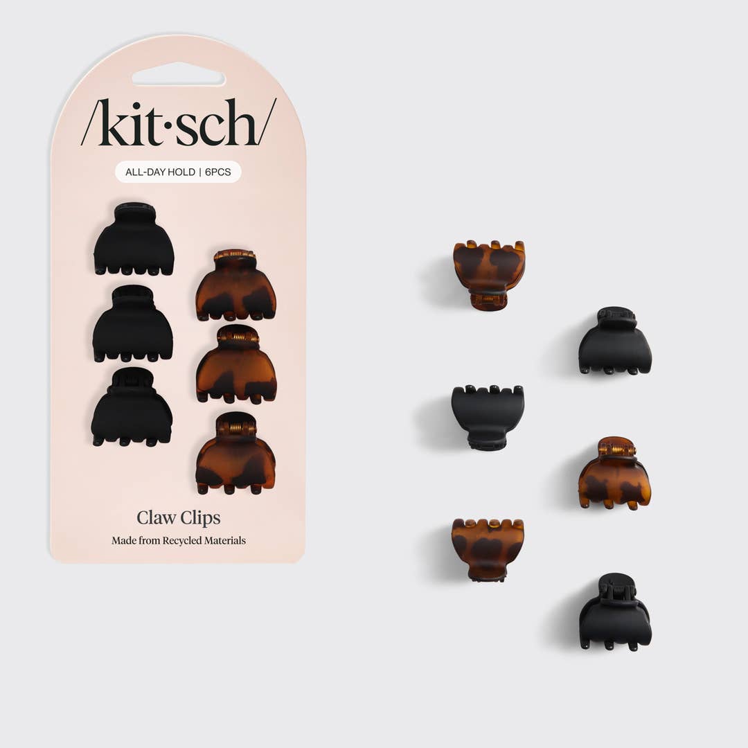MINI CLAW CLIP SET in BLACK & TORTOISE 6pc by KITSCH