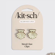 HAIR CLIPS with CREAM & GOLD CLAM SHELLS by KITSCH