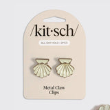HAIR CLIPS with CREAM & GOLD CLAM SHELLS by KITSCH
