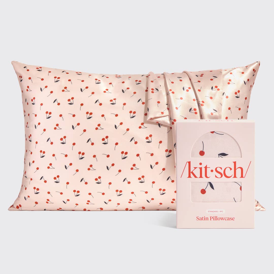 SATIN PILLOWCASE in CHERRY by KITSCH by KITSCH