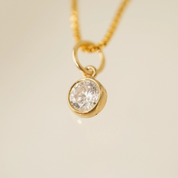 APRIL BIRTHSTONE GOLD-FILLED NECKLACE