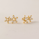 CLEAR LILY CLIMBER STUD EARRINGS by LOVER'S TEMPO