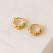 GOLD JESSIE 10MM HUGGIE HOOP EARRINGS by LOVER'S TEMPO