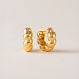 GOLD CROISSANT PUFF HOOP EARRINGS by LOVER'S TEMPO