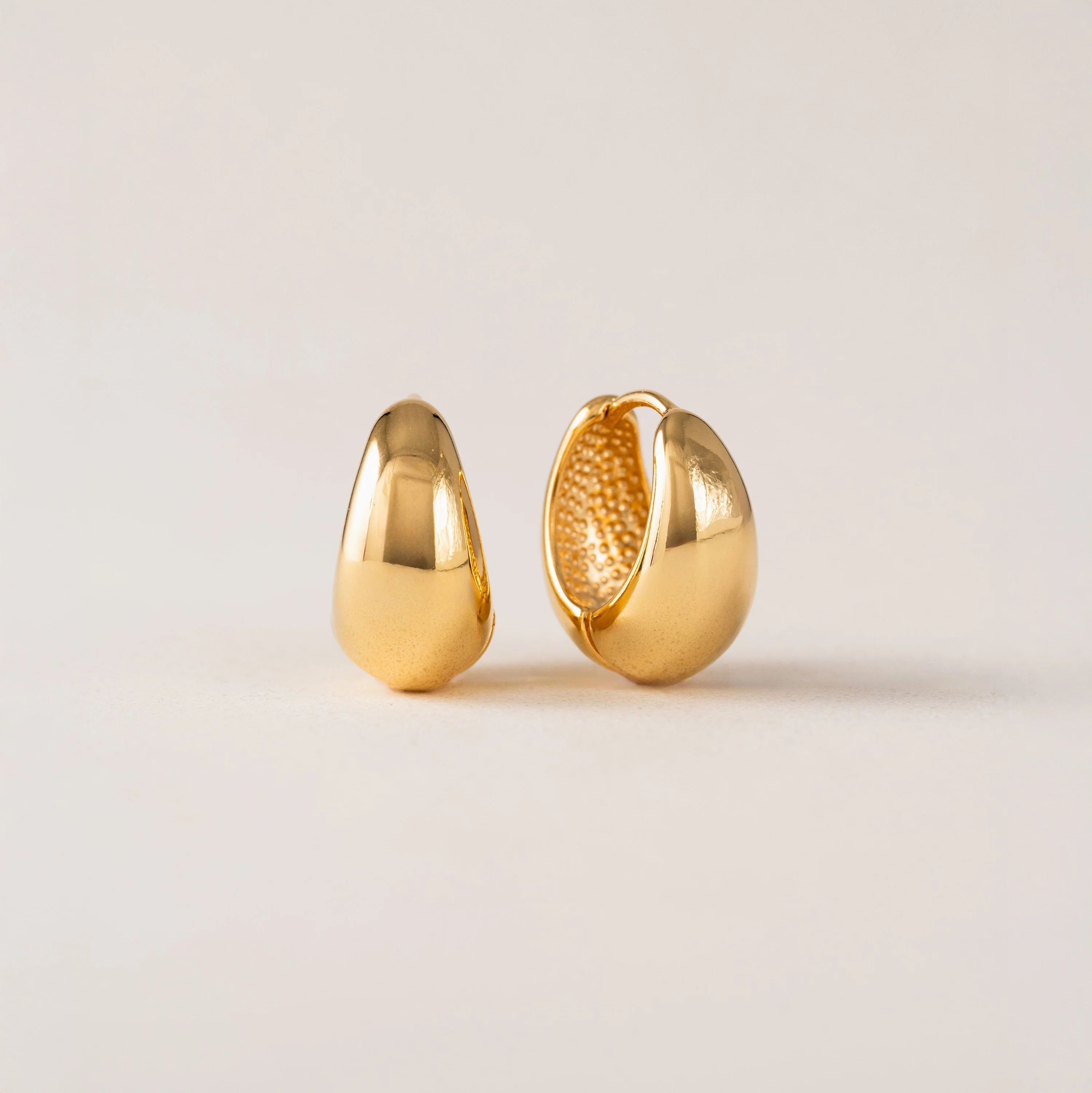 GOLD OVAL PUFF HOOP EARRINGS by LOVER'S TEMPO