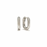 SILVER PAPERCLIP PUFF HOOP EARRINGS by LOVER'S TEMPO