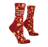 I WORK MY ASS OFF W-CREW SOCKS - by BLUE Q