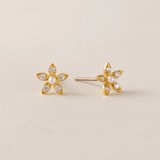 CLEAR LILY STUD EARRINGS by LOVER'S TEMPO