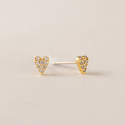 GOLD FLUTTER HEART STUD EARRINGS by LOVER'S TEMPO