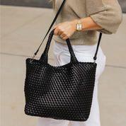 BLACK CRUISER WOVEN TOTE BAG by LOUENHIDE