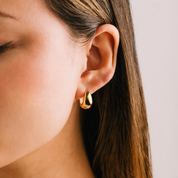 GOLD OVAL PUFF HOOP EARRINGS by LOVER'S TEMPO